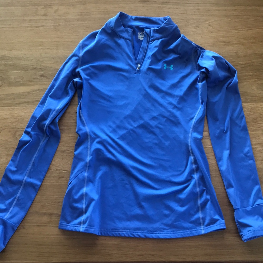 Women’s Blue underarmor quarter zip long sleeve
